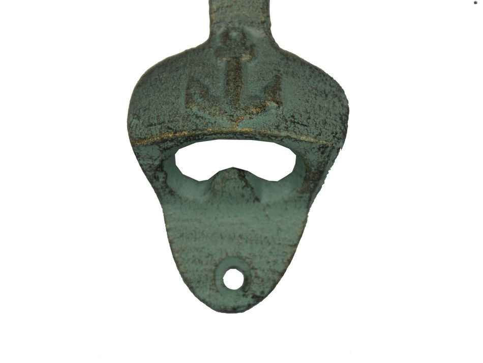 Antique Seaworn Bronze Cast Iron Wall Mounted Anchor Bottle Opener 3""