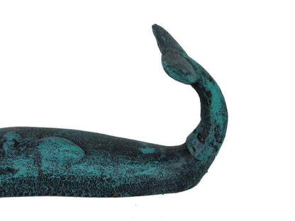Seaworn Blue Cast Iron Whale Hook 6""