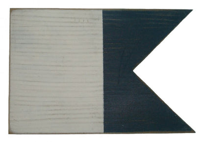 Letter A Rustic Wooden Nautical Alphabet Flag Decoration 16""