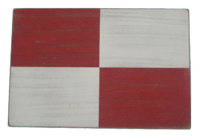 Letter U Rustic Wooden Nautical Alphabet Flag Decoration 16""