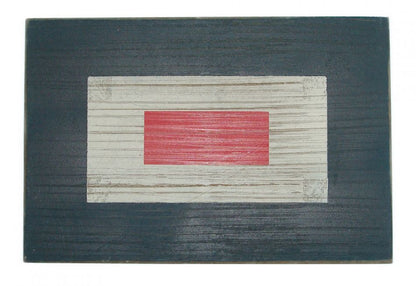 Letter W Rustic Wooden Nautical Alphabet Flag Decoration 16""