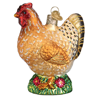 Spring Chicken Glass Ornament