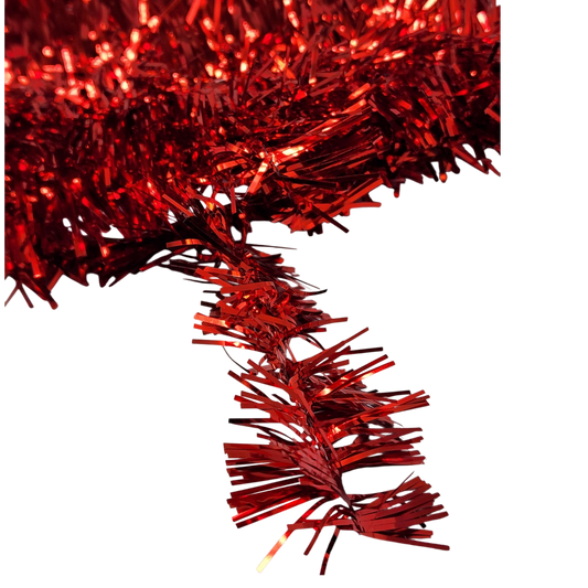 40 Feet Metallic Tinsel Garland - Red