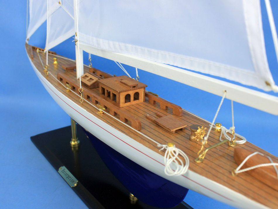 Wooden Enterprise Model Sailboat Decoration 35""