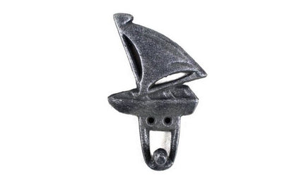 Antique Silver Cast Iron Sailboat Hook 6""