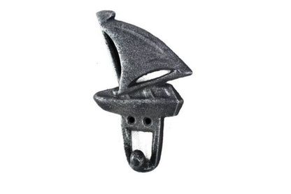 Antique Silver Cast Iron Sailboat Hook 6""