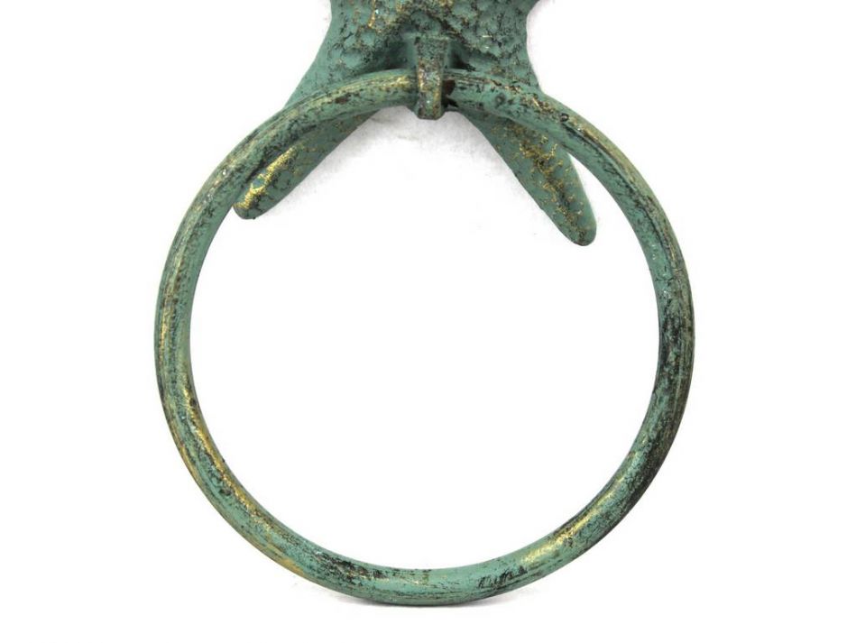 Antique Bronze Cast Iron Starfish Towel Holder 8.5""