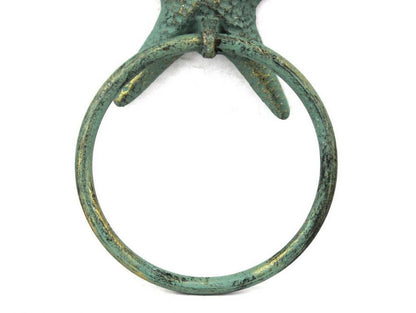 Antique Bronze Cast Iron Starfish Towel Holder 8.5""