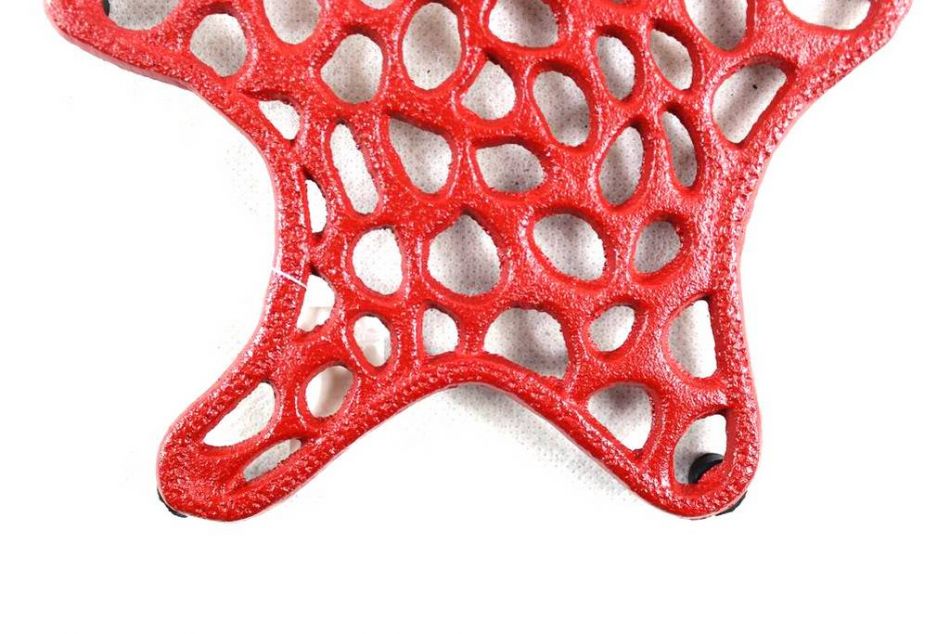 Rustic Red Cast Iron Starfish Trivet 7""