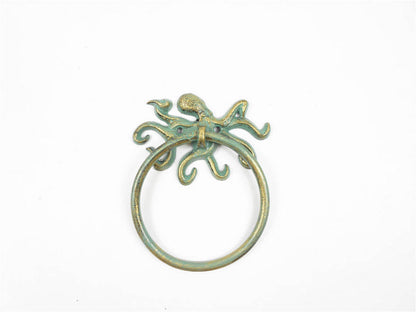 Antique Bronze Cast Iron Octopus Towel Holder 6""