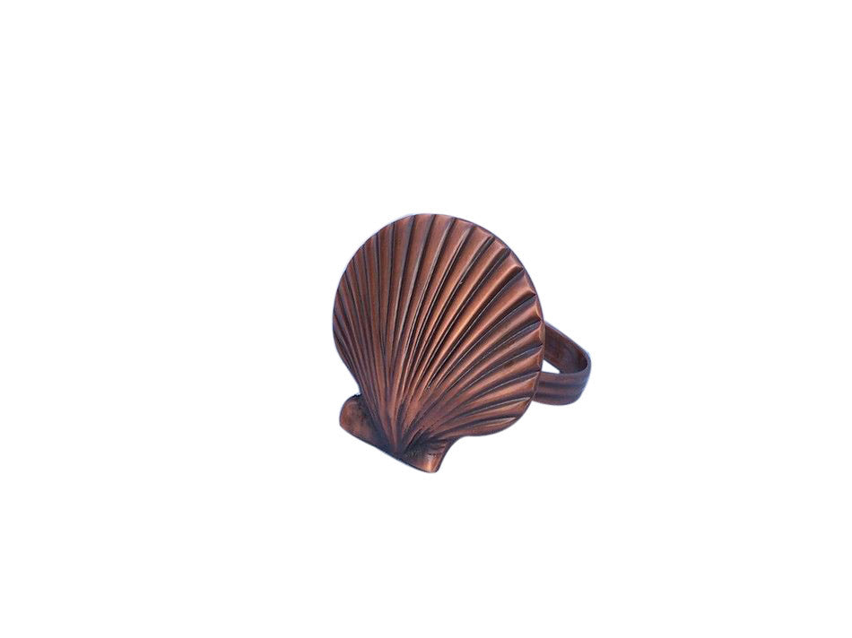 Antique Copper Seashell Napkin Ring 2""