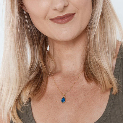 September Birthstone / Sapphire Crystal Charm Necklace