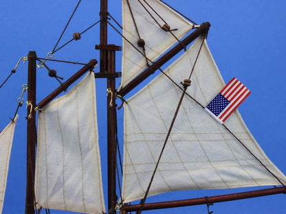 Wooden America Model Sailboat Decoration 16""