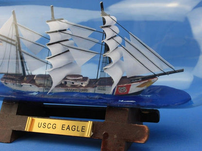 United States Coast Guard USCG Eagle Model Ship In A Glass Bottle 9""