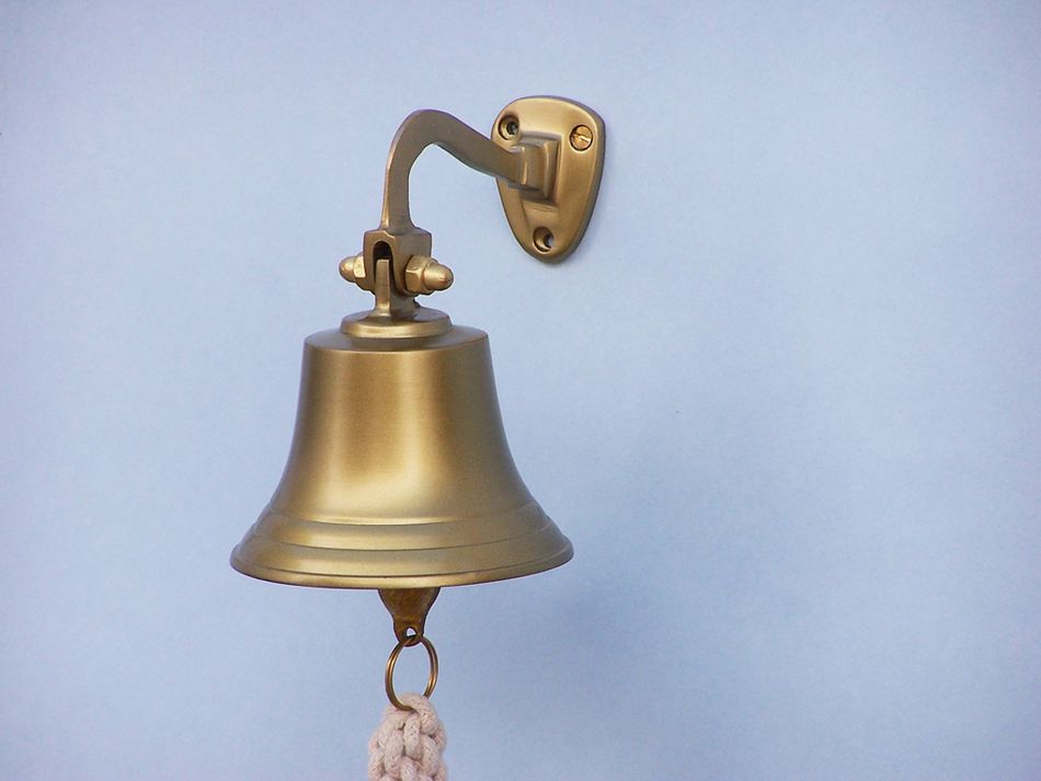 Antique Brass Hanging Ship's Bell 6""