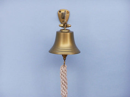 Antique Brass Hanging Ship's Bell 6""