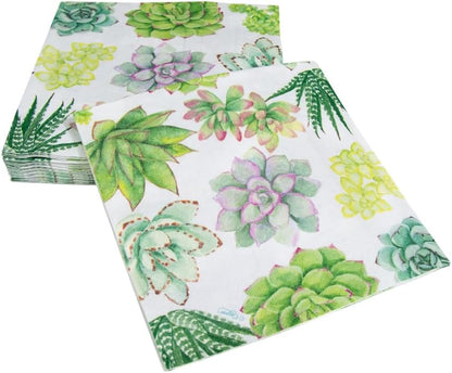 Succulents Paper Luncheon Napkins - Lunch Napkin
