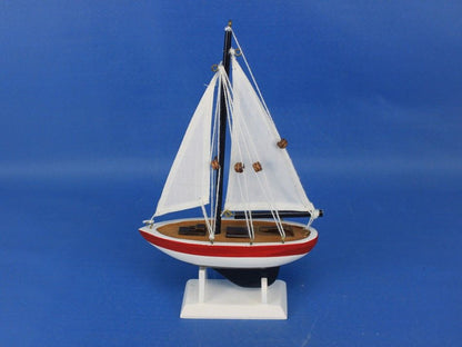 Wooden USA Sailer Model Sailboat Decoration 9""