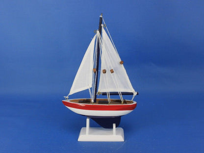 Wooden USA Sailer Model Sailboat Decoration 9""