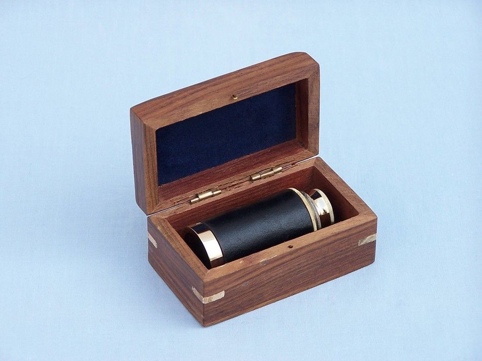Solid Brass with Leather Spyglass 6""