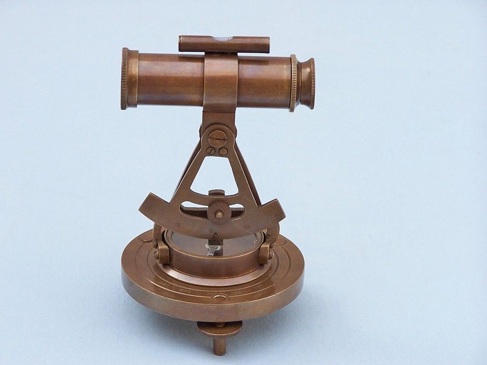 Antique Brass Brass Alidade Compass 7""