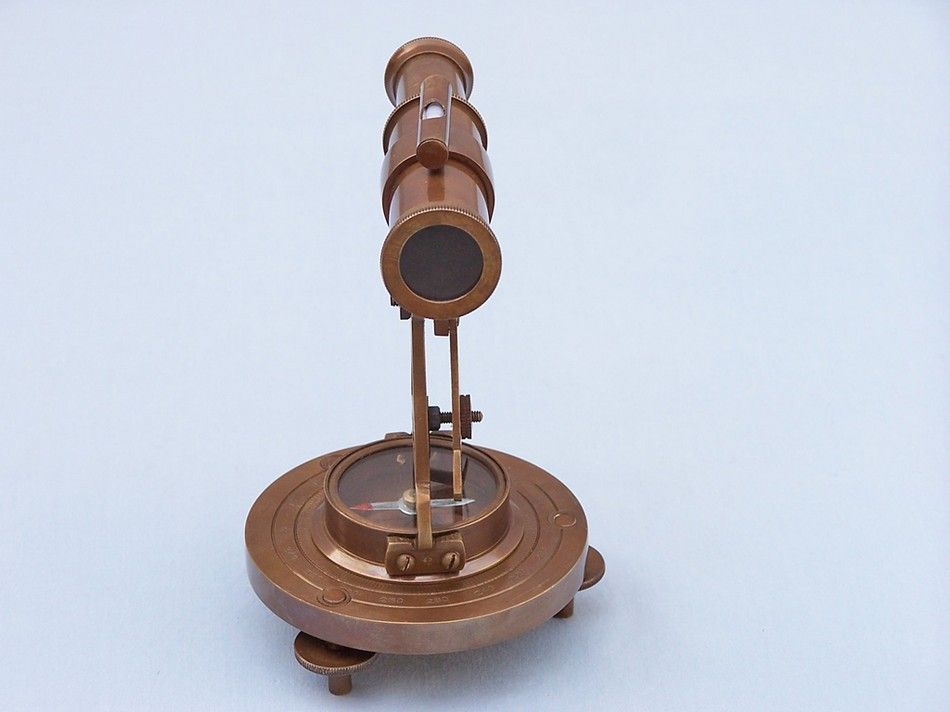 Antique Brass Brass Alidade Compass 7""