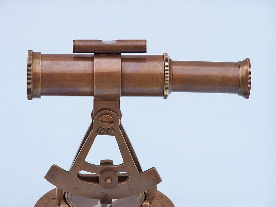 Antique Brass Brass Alidade Compass 7""