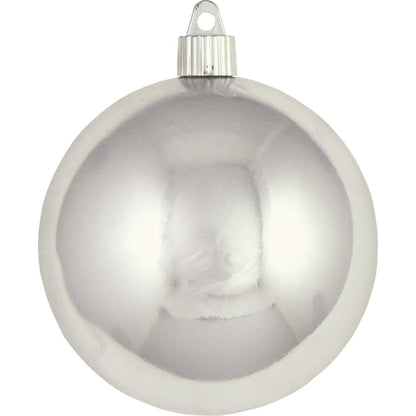 4" (100mm) Commercial Shatterproof Ball Ornament - Looking Glass Silver - 4 Pack