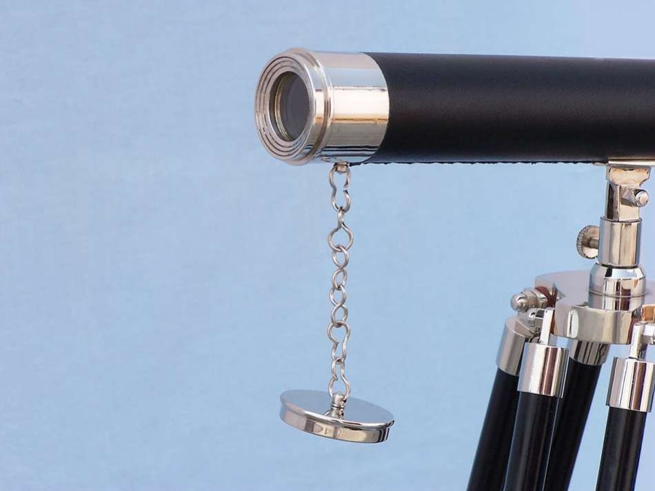 Floor Standing Chrome - Leather Harbor Master Telescope 30""