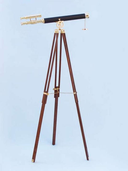 Floor Standing Solid Brass - Leather Griffith Astro Telescope 64""