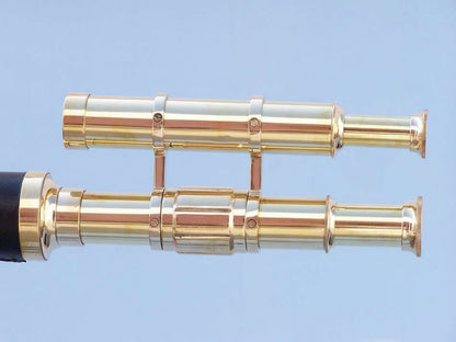 Floor Standing Solid Brass - Leather Griffith Astro Telescope 64""