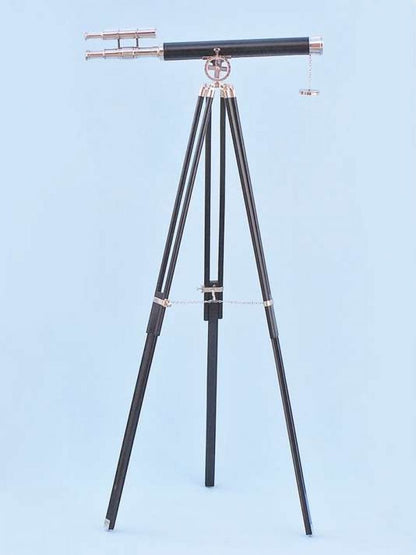 Chrome - Leather Griffith Astro Telescope 64"" with Black Wooden Legs