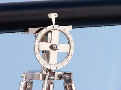Chrome - Leather Griffith Astro Telescope 64"" with Black Wooden Legs