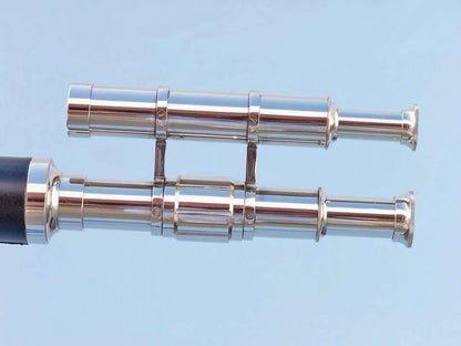 Chrome - Leather Griffith Astro Telescope 64"" with Black Wooden Legs