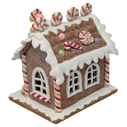 Lighted Mini Gingerbread House - 4.5 inch - Pinwheel