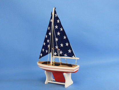 Wooden It Floats 12"" - Big Stars Floating Sailboat Model
