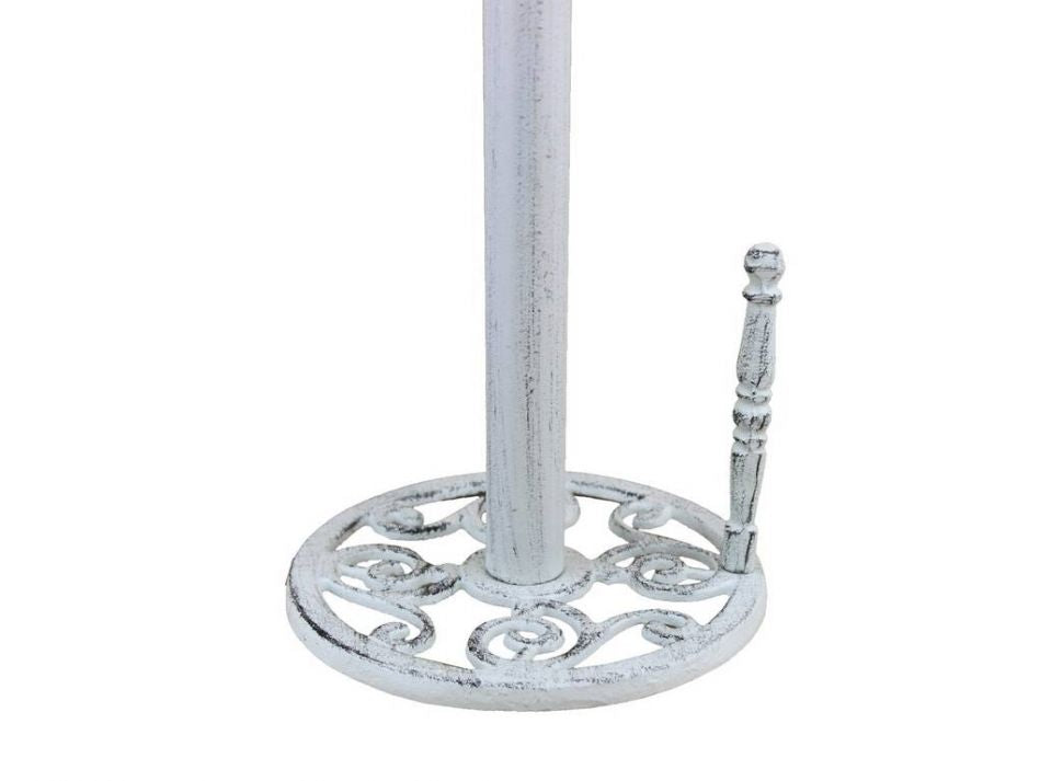 Rustic Whitewashed Cast Iron Starfish Paper Towel Holder 15""