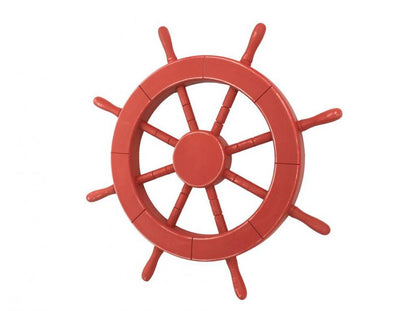 Rustic Red Decorative Ship Wheel 18""