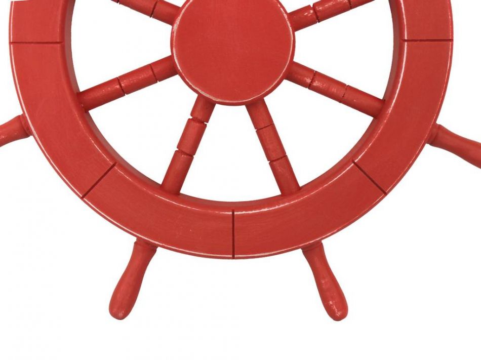 Rustic Red Decorative Ship Wheel 18""