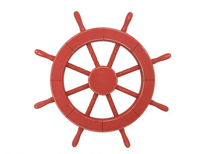 Rustic Red Decorative Ship Wheel 18""