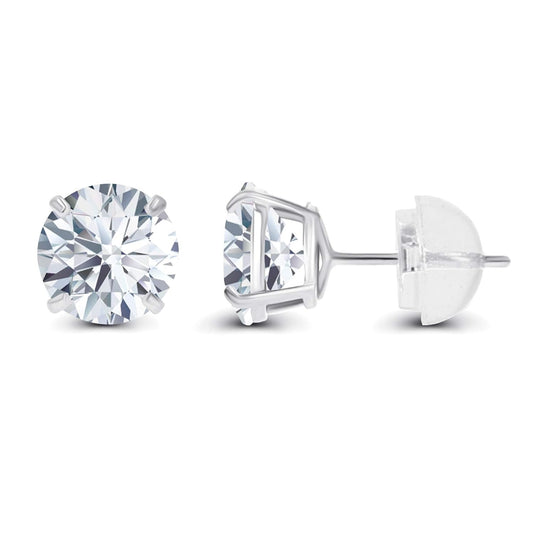 2.50 CTW Created Moissanite Stud Earrings in 14K White Gold - F-G Color, VS Clarity, Handcrafted USA