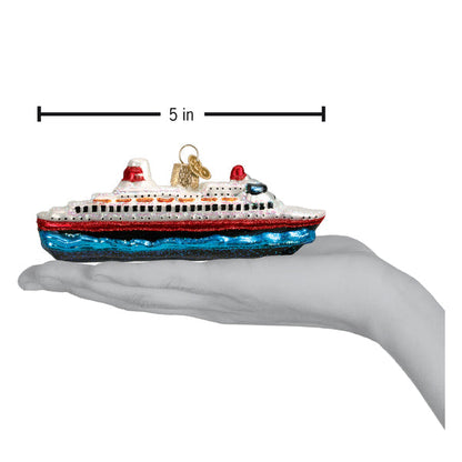 Cruise Ship Glass Ornament