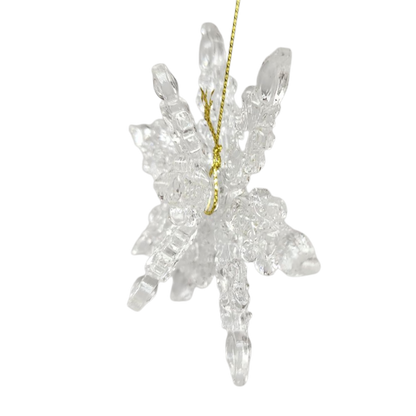 Spunglass Ornament - Clear Snowflake