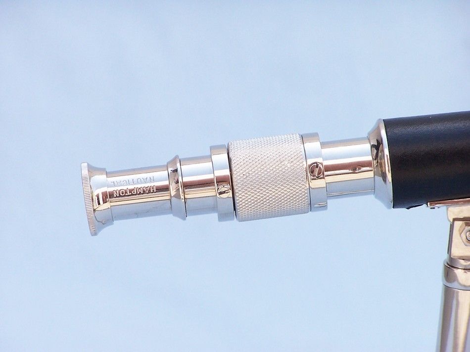 Chrome with Leather Telescope on Stand 17""