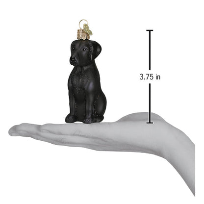 Black Labrador Glass Ornament