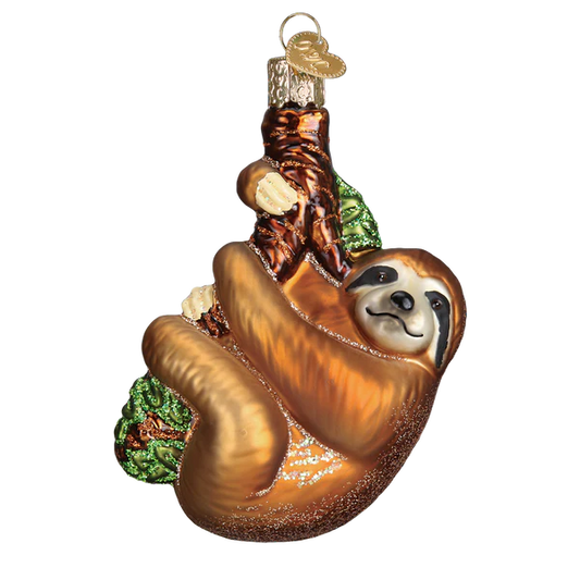 Sloth Glass Ornament