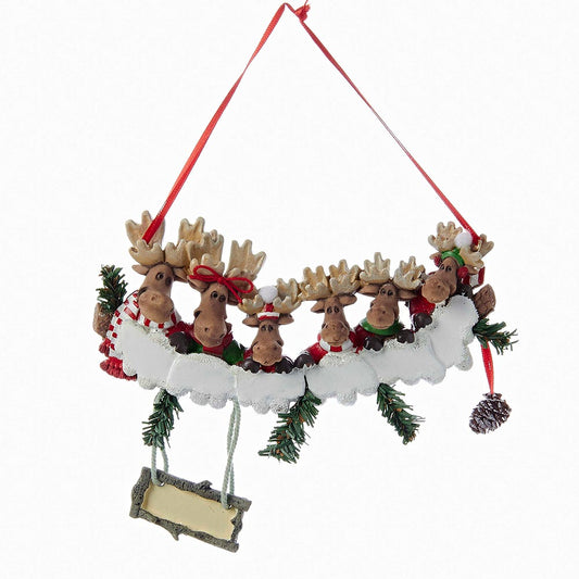 Moose Ornament For Personalization - Family of 6