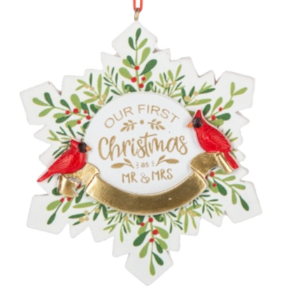 Snowflake Ornament - Our First Christmas as Mr. And Mrs.