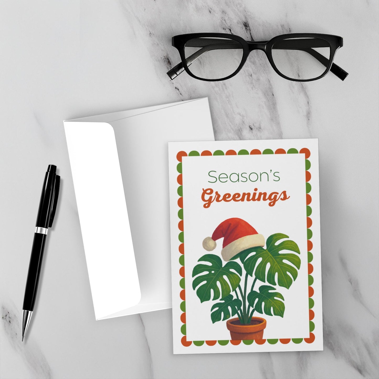 Holiday Greeting Card – Botanical Design Blank Inside