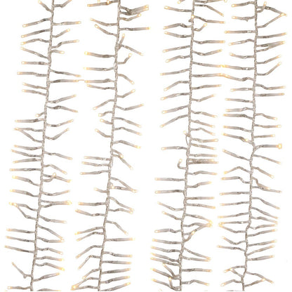 480-Light Fairy Warm White LED Clear Wire Connectable Cluster Garland